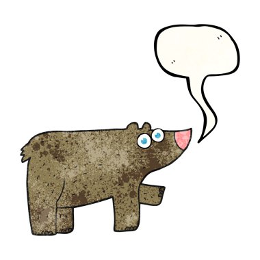 konuşma balonu dokulu karikatür ayı