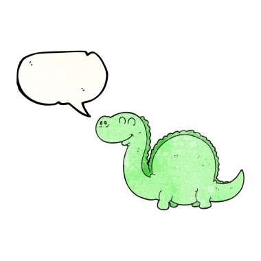 konuşma balonu dokulu çizgi film dinozor