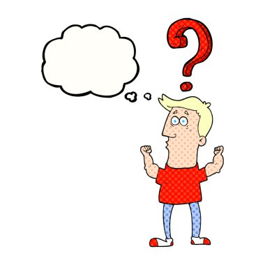 kabarcık karikatür adam soru ile sanıyordum