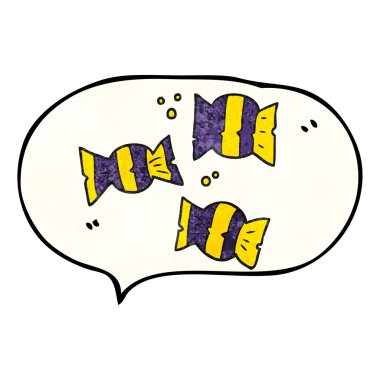 konuşma balonu dokulu Cadılar bayramı şekeri çizgi film