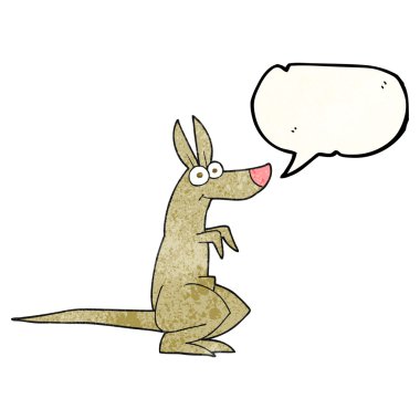 konuşma balonu dokulu karikatür kanguru