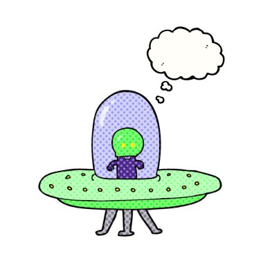 düşünce kabarcık karikatür uçan daire