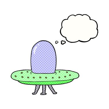 düşünce kabarcık karikatür uzay gemisi