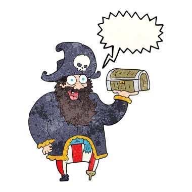 konuşma balonu dokulu karikatür korsan Kaptan hazine ches ile
