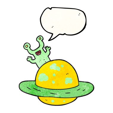 konuşma balonu dokulu çizgi film yabancı gezegenin