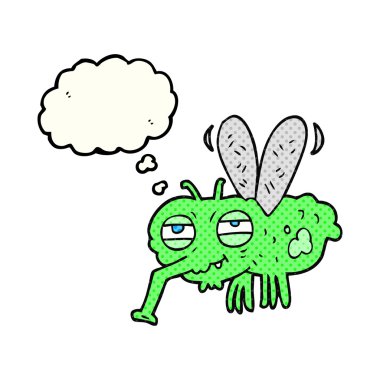 düşünce kabarcık karikatür sinek
