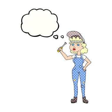 kabarcık karikatür kadın makinist sanıyordum