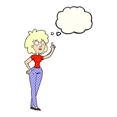 düşünce kabarcık karikatür kadın