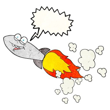 konuşma balonu dokulu karikatür füze
