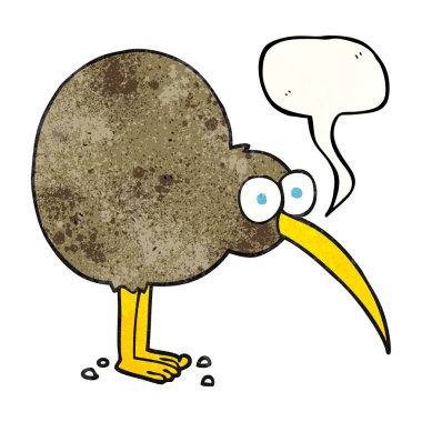 konuşma balonu dokulu karikatür kivi