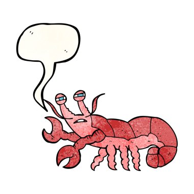 konuşma dokulu kabarcık karikatür ıstakoz