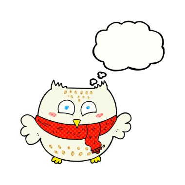 düşünce kabarcık karikatür baykuş