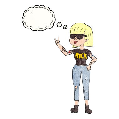 kabarcık dokulu karikatür rock kadın sanıyordum