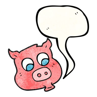 konuşma dokulu kabarcık karikatür domuz