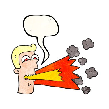 adam bağırarak konuşma balonu dokulu çizgi film