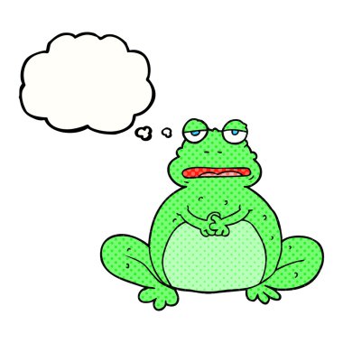 düşünce kabarcık karikatür kurbağa