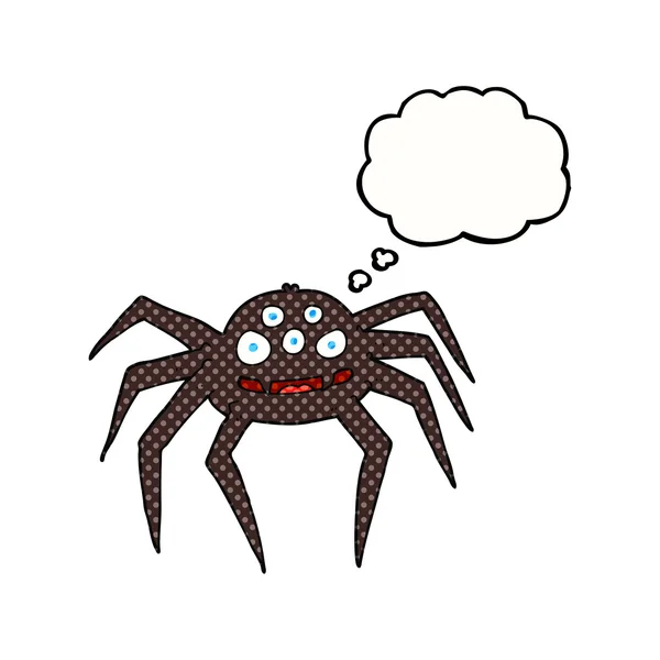 Pensamiento burbuja dibujos animados araña — Vector de stock