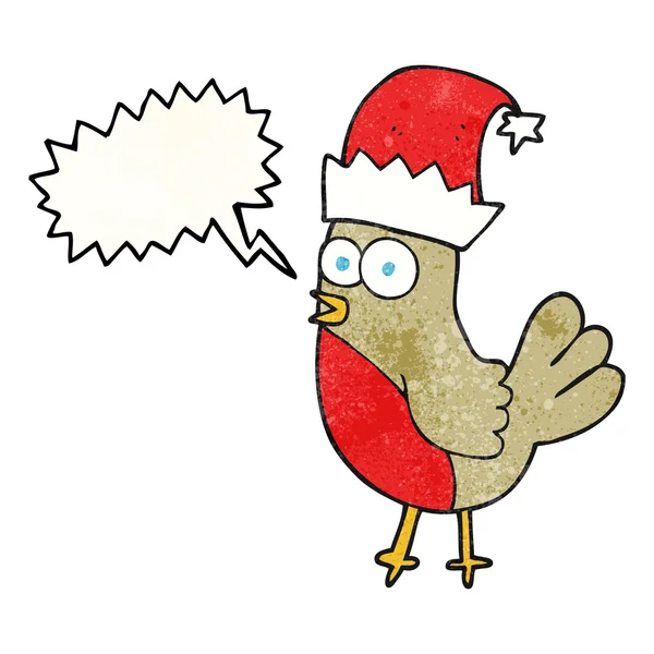 konuşma balonu dokulu çizgi film robin Noel şapka içinde