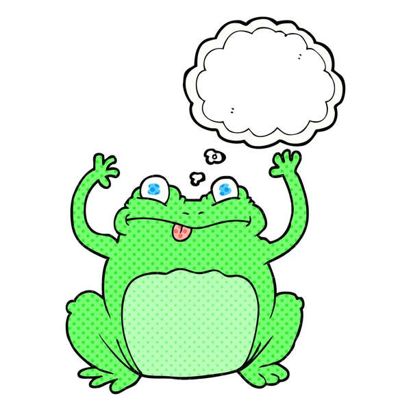 思考バブル漫画面白いカエル — ストックベクタ