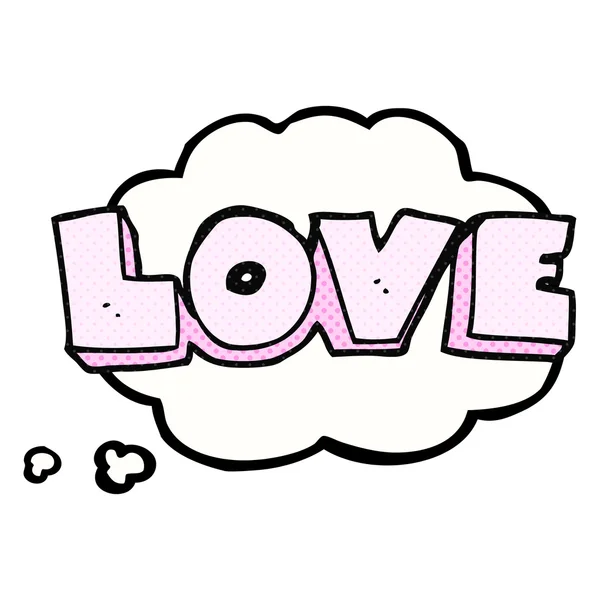 Thought bubble cartoon word love — Stock Vector