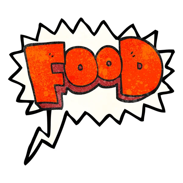 Palabra burbuja textura dibujos animados palabra comida — Vector de stock