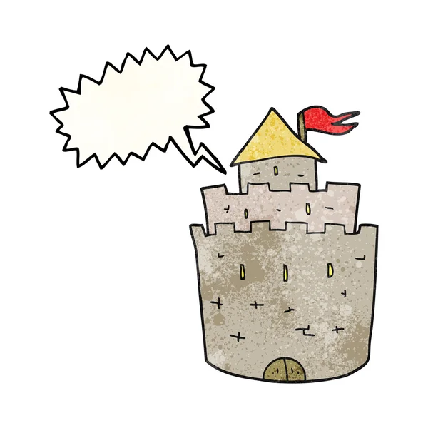 Beszéd buborék texturált rajzfilm castle — Stock Vector