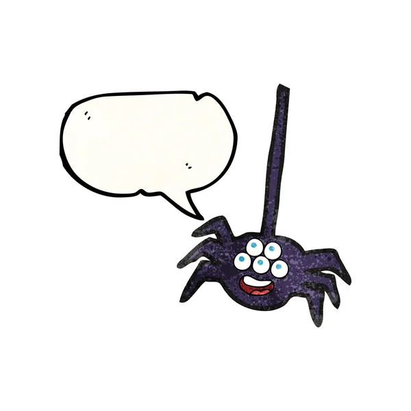 Voz burbuja textura dibujos animados halloween araña — Vector de stock