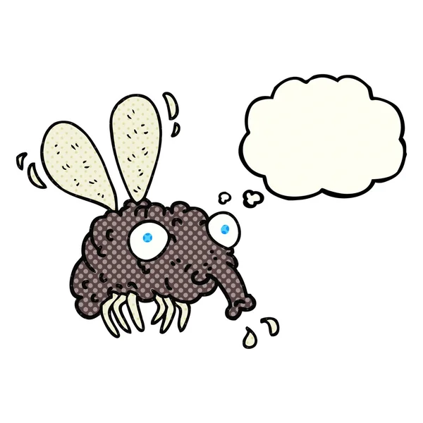 Düşünce kabarcık karikatür sinek — Stok Vektör