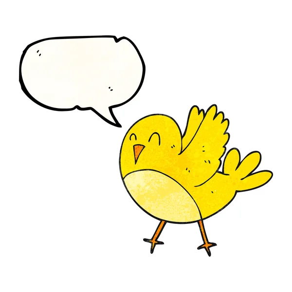 Konuşma dokulu kabarcık karikatür kuş — Stok Vektör