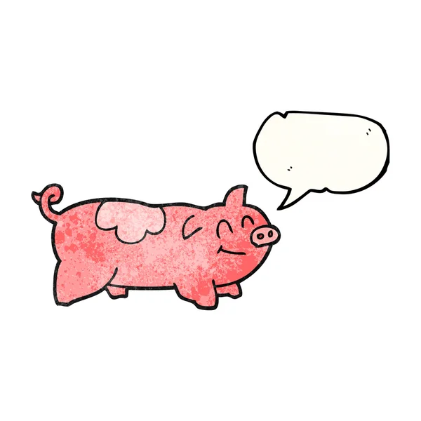 Sprechblase texturierte Cartoon-Schwein — Stockvektor