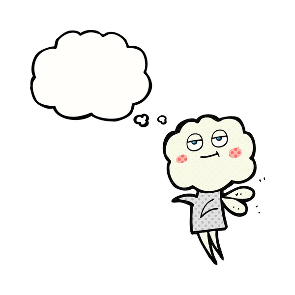 Thought bubble cartoon cute cloud head imp — Stock Vector