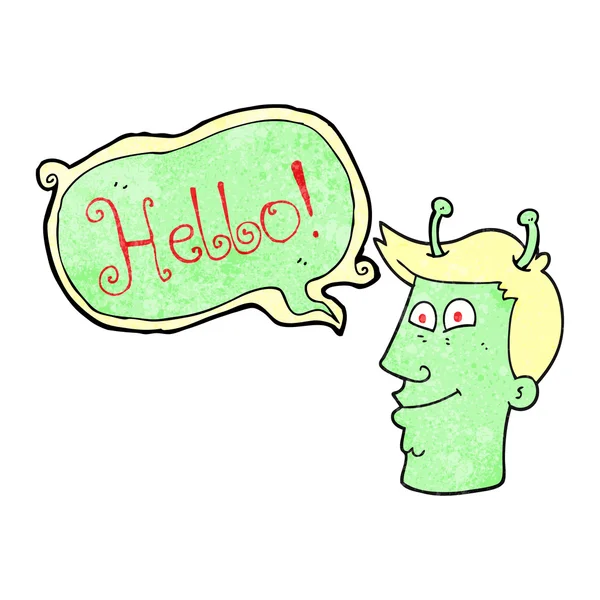 Fala bolha texturizado cartoon alienígena homem — Vetor de Stock