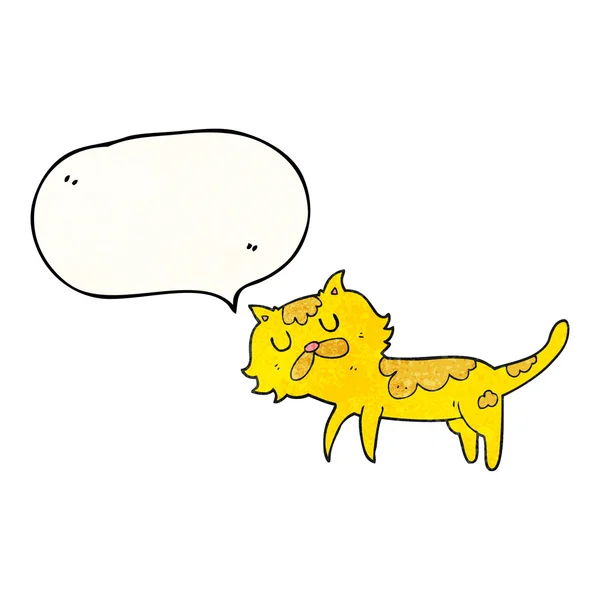 Toespraak bubble getextureerde cartoon kat — Stockvector