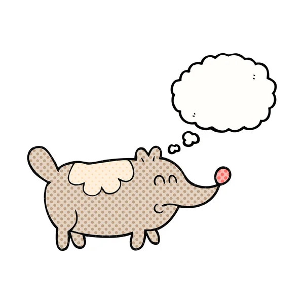 Myšlenka bubliny cartoon malý tlustý pes — Stockový vektor