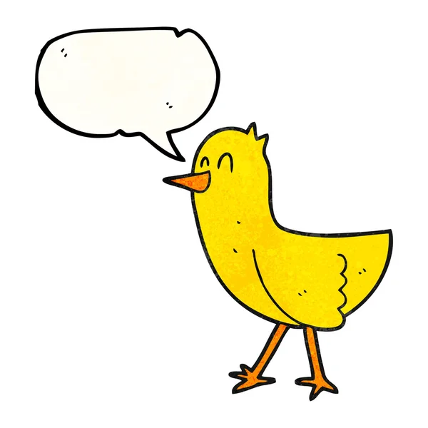 Speech bubble textured cartoon bird — Stock Vector