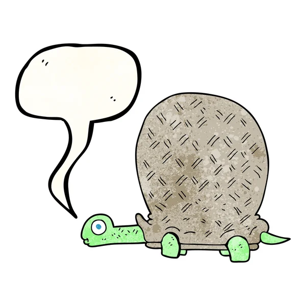 Parole bulle texturé dessin animé tortue — Image vectorielle