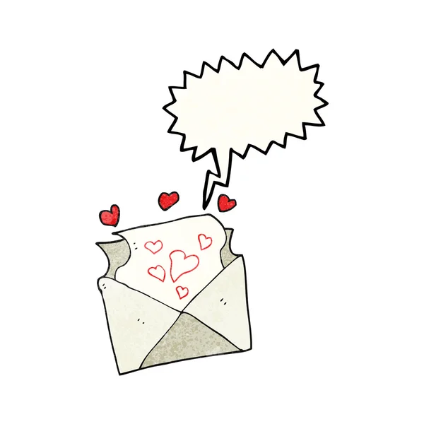 Fala bolha texturizado cartoon carta de amor —  Vetores de Stock
