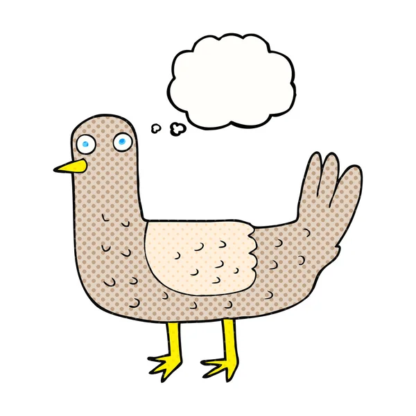 Gedachte zeepbel cartoon vogel — Stockvector