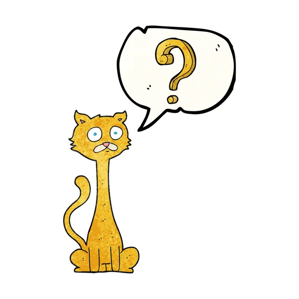 Sprechblase texturierte Karikatur neugierige Katze — Stockvektor