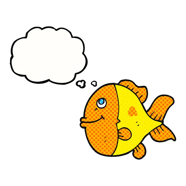 Pensamiento burbuja dibujos animados peces — Vector de stock