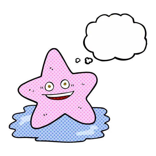 Gedachte zeepbel cartoon starfish — Stockvector