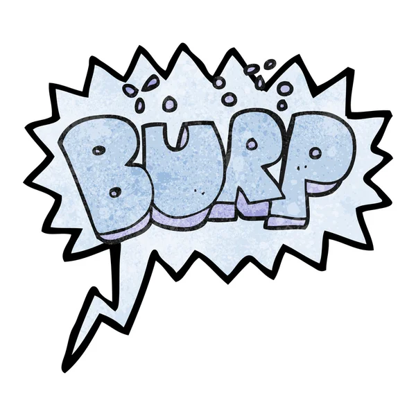 Tekstballon getextureerde cartoon burp tekst — Stockvector