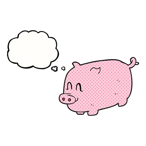 Thought bubble cartoon pig — Stock Vector