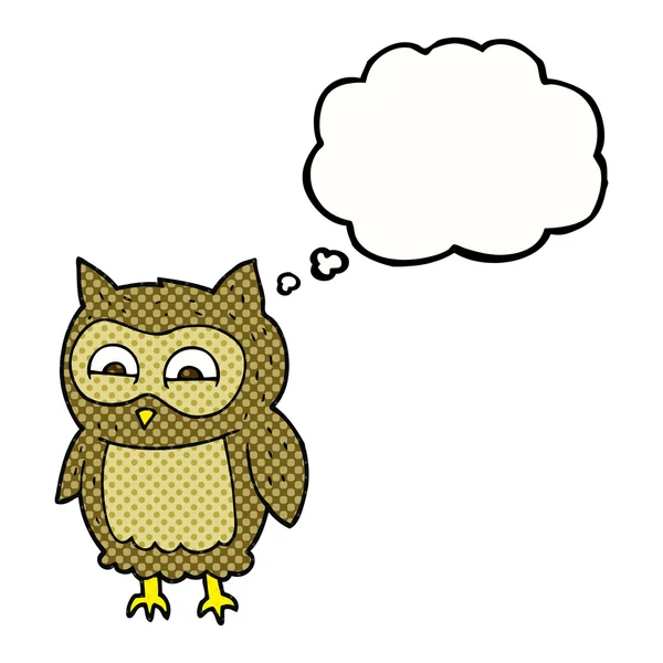 Thought bubble cartoon owl — Stock Vector