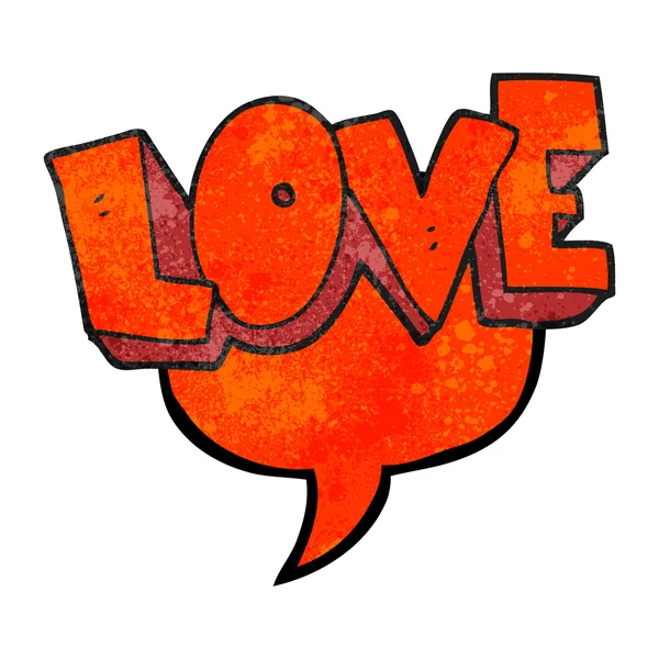 Fala bolha texturizado desenho animado amor símbolo — Vetor de Stock