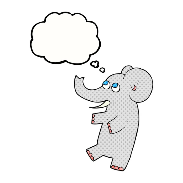 Thought bubble cartoon cute elephant — Stock Vector