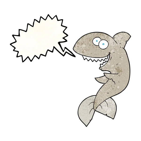 Sprechblase texturierte Karikatur Hai — Stockvektor