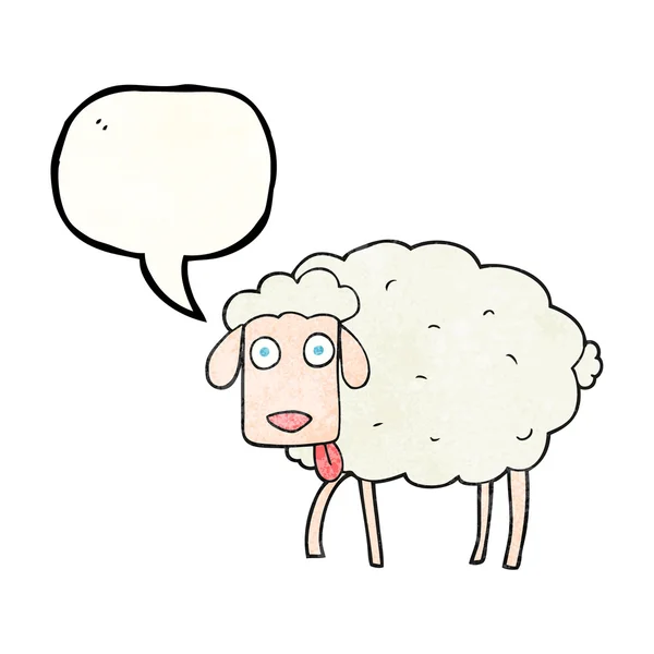 Voz burbuja textura dibujos animados ovejas — Vector de stock
