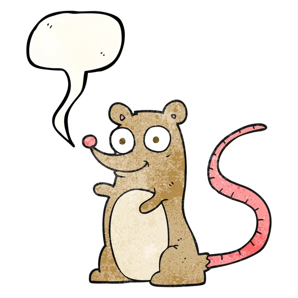 Konuşma balonu dokulu karikatür fare — Stok Vektör