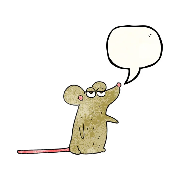 Speech bubble textured cartoon mouse — Stock Vector